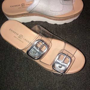 Chinese Laundry Women's Clear Slide Sandals